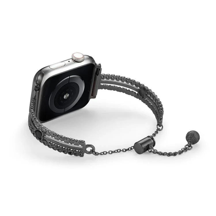 白石愛心手鍊鋅合金錶帶，適用於 Apple Watch 46mm / 49mm / 45mm / 44mm，適用於 Apple Watch 42mm / 41mm / 40mm / 38mm