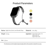 白石愛心手鍊鋅合金錶帶，適用於 Apple Watch 46mm / 49mm / 45mm / 44mm，適用於 Apple Watch 42mm / 41mm / 40mm / 38mm
