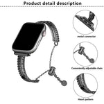 白石愛心手鍊鋅合金錶帶，適用於 Apple Watch 46mm / 49mm / 45mm / 44mm，適用於 Apple Watch 42mm / 41mm / 40mm / 38mm