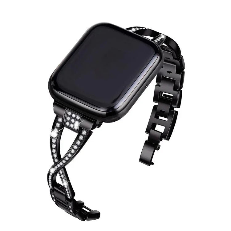 交叉鑽石鋅合金錶帶，適用於 Apple Watch 46mm / 49mm / 45mm / 44mm，適用於 Apple Watch 42mm / 41mm / 40mm / 38mm