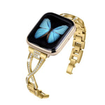 交叉鑽石鋅合金錶帶，適用於 Apple Watch 46mm / 49mm / 45mm / 44mm，適用於 Apple Watch 42mm / 41mm / 40mm / 38mm