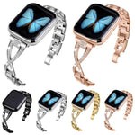 交叉鑽石鋅合金錶帶，適用於 Apple Watch 46mm / 49mm / 45mm / 44mm，適用於 Apple Watch 42mm / 41mm / 40mm / 38mm