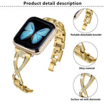 交叉鑽石鋅合金錶帶，適用於 Apple Watch 46mm / 49mm / 45mm / 44mm，適用於 Apple Watch 42mm / 41mm / 40mm / 38mm