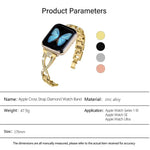 交叉鑽石鋅合金錶帶，適用於 Apple Watch 46mm / 49mm / 45mm / 44mm，適用於 Apple Watch 42mm / 41mm / 40mm / 38mm