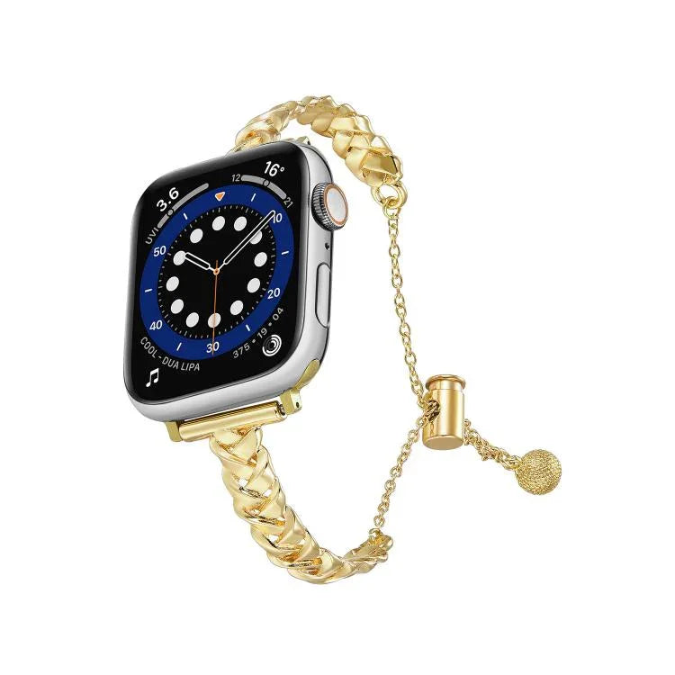 編織金屬光澤鋅合金錶帶，適用於 Apple Watch 46mm / 49mm / 45mm / 44mm，適用於 Apple Watch 42mm / 41mm / 40mm / 38mm