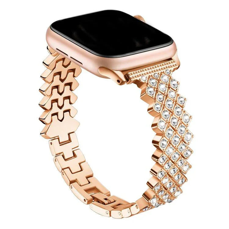 Rhombic Diamond Zinc Alloy Watch Band, For Apple Watch 46mm / 49mm / 45mm / 44mm, For Apple Watch 42mm / 41mm / 40mm / 38mm