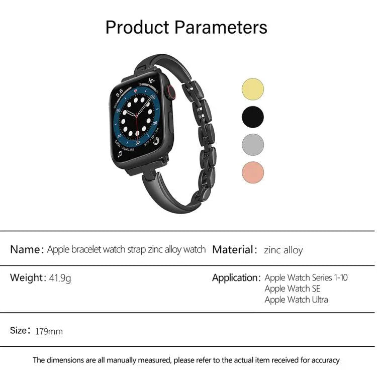 金屬手鍊鋅合金錶帶，適用於 Apple Watch 46mm / 49mm / 45mm / 44mm，適用於 Apple Watch 42mm / 41mm / 40mm / 38mm