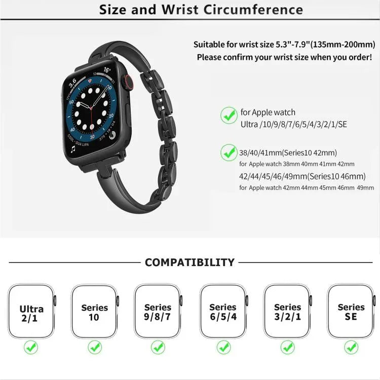 金屬手鍊鋅合金錶帶，適用於 Apple Watch 46mm / 49mm / 45mm / 44mm，適用於 Apple Watch 42mm / 41mm / 40mm / 38mm