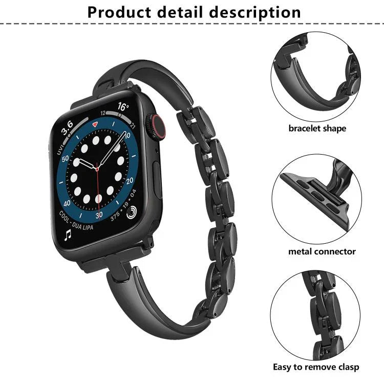 金屬手鍊鋅合金錶帶，適用於 Apple Watch 46mm / 49mm / 45mm / 44mm，適用於 Apple Watch 42mm / 41mm / 40mm / 38mm