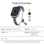 雙環鏈鋅合金錶帶，適用於 Apple Watch 46mm / 49mm / 45mm / 44mm，適用於 Apple Watch 42mm / 41mm / 40mm / 38mm