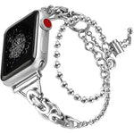 雙圈珠鏈鋅合金錶帶，適用於 Apple Watch 46mm / 49mm / 45mm / 44mm，適用於 Apple Watch 42mm / 41mm / 40mm / 38mm