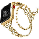 雙圈珠鏈鋅合金錶帶，適用於 Apple Watch 46mm / 49mm / 45mm / 44mm，適用於 Apple Watch 42mm / 41mm / 40mm / 38mm