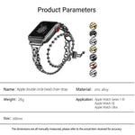 雙圈珠鏈鋅合金錶帶，適用於 Apple Watch 46mm / 49mm / 45mm / 44mm，適用於 Apple Watch 42mm / 41mm / 40mm / 38mm