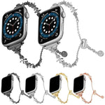 四葉草鑽石鋅合金錶帶，適用於Apple Watch 46mm / 49mm / 45mm / 44mm，適用於Apple Watch 42mm / 41mm / 40mm / 38mm