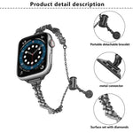 翼形碎鑽鋅合金錶帶，適用於Apple Watch 46mm / 49mm / 45mm / 44mm，適用於Apple Watch 42mm / 41mm / 40mm / 38mm