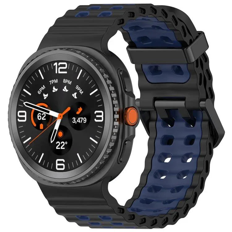 海洋雙扣雙色矽膠錶帶，適用於 Samsung Galaxy Watch8 / Watch8 Classic