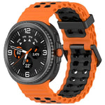 海洋雙扣雙色矽膠錶帶，適用於 Samsung Galaxy Watch8 / Watch8 Classic