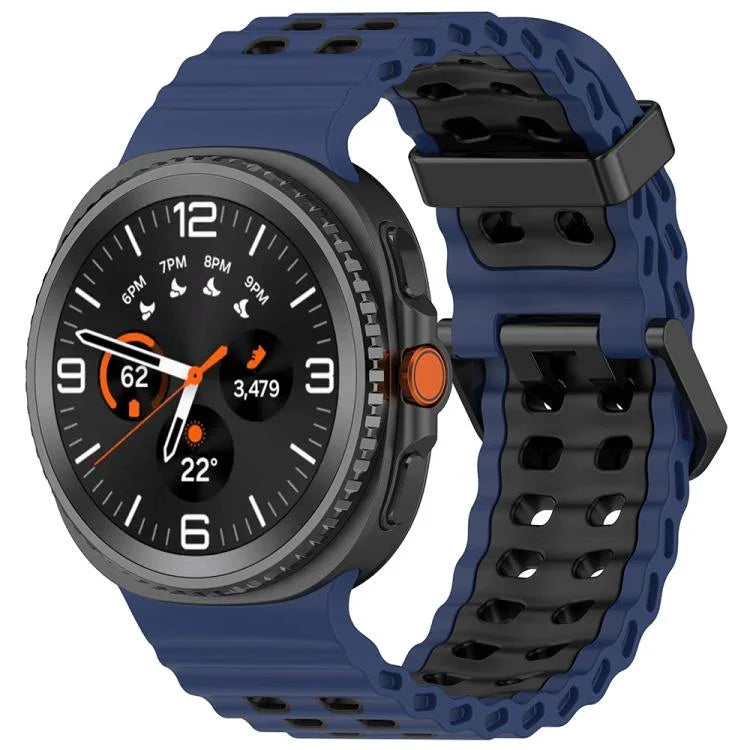 海洋雙扣雙色矽膠錶帶，適用於 Samsung Galaxy Watch8 / Watch8 Classic