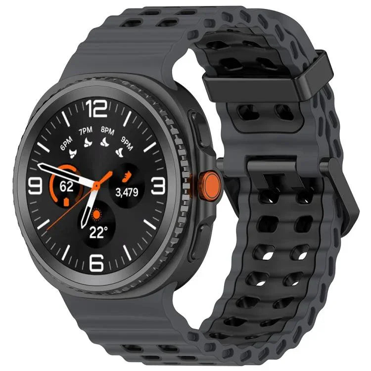 海洋雙扣雙色矽膠錶帶，適用於 Samsung Galaxy Watch8 / Watch8 Classic