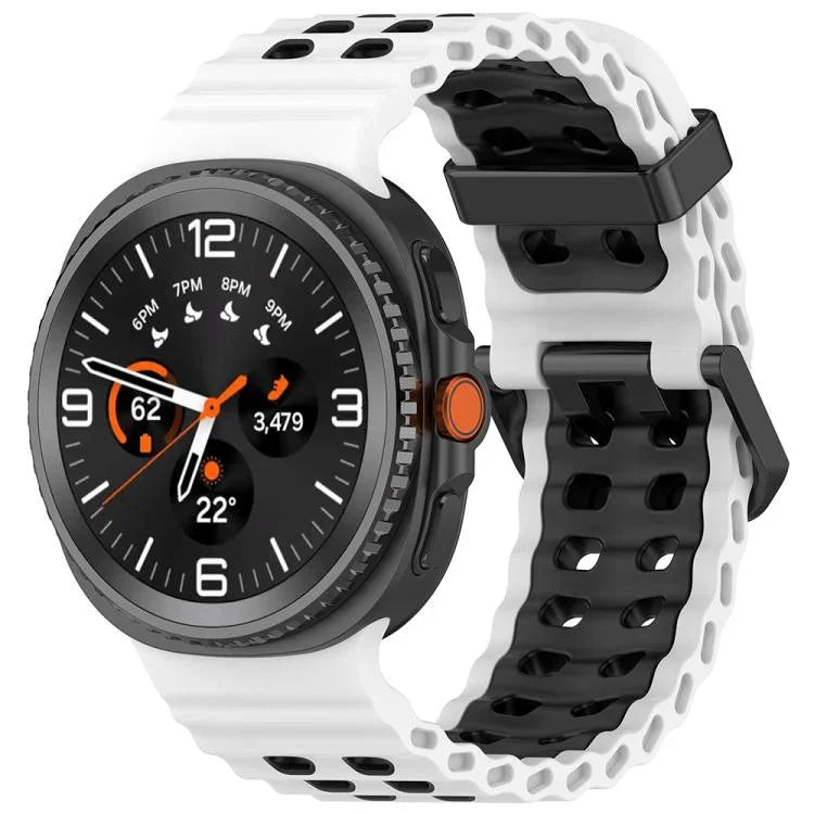 海洋雙扣雙色矽膠錶帶，適用於 Samsung Galaxy Watch8 / Watch8 Classic