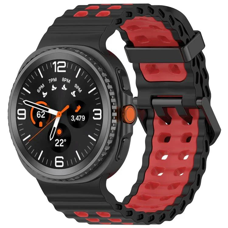 海洋雙扣雙色矽膠錶帶，適用於 Samsung Galaxy Watch8 / Watch8 Classic