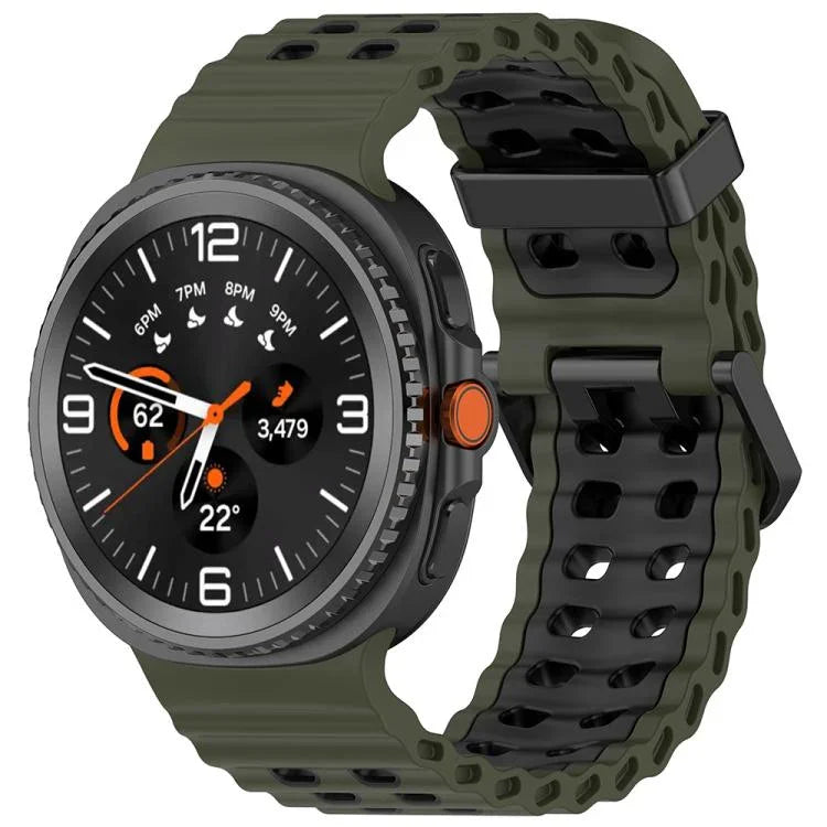 海洋雙扣雙色矽膠錶帶，適用於 Samsung Galaxy Watch8 / Watch8 Classic