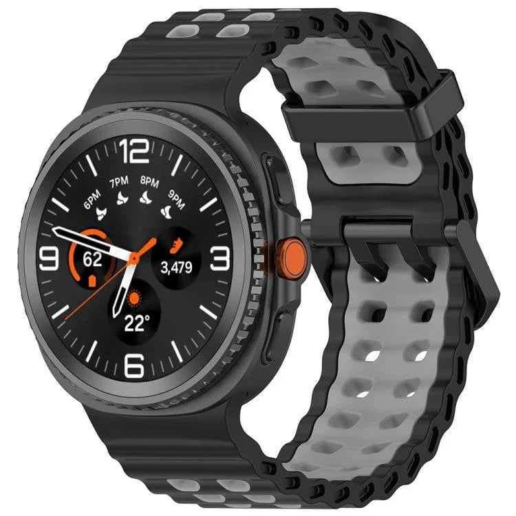 海洋雙扣雙色矽膠錶帶，適用於 Samsung Galaxy Watch8 / Watch8 Classic