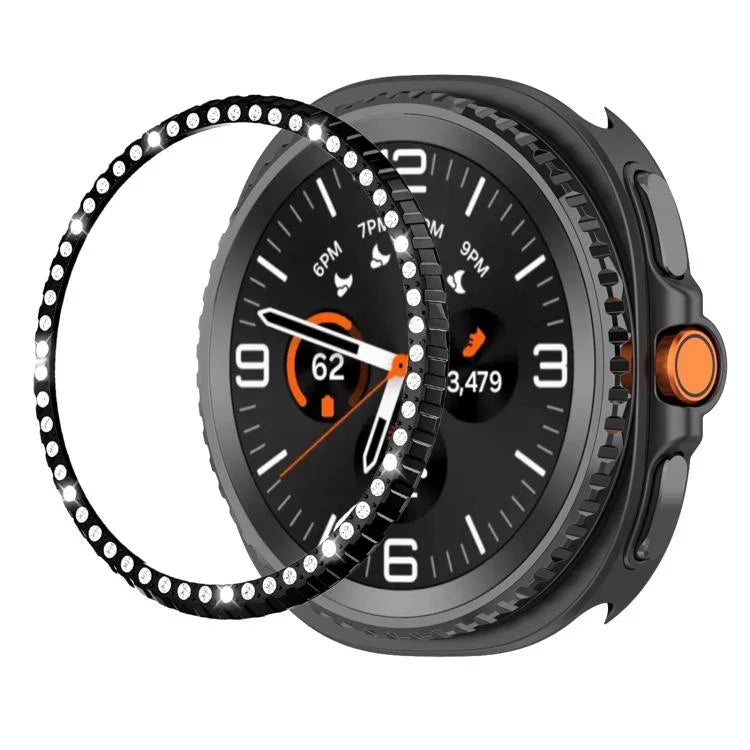 單排鑽石金屬錶保護圈，適用於 Samsung Galaxy Watch8 Classic 46mm