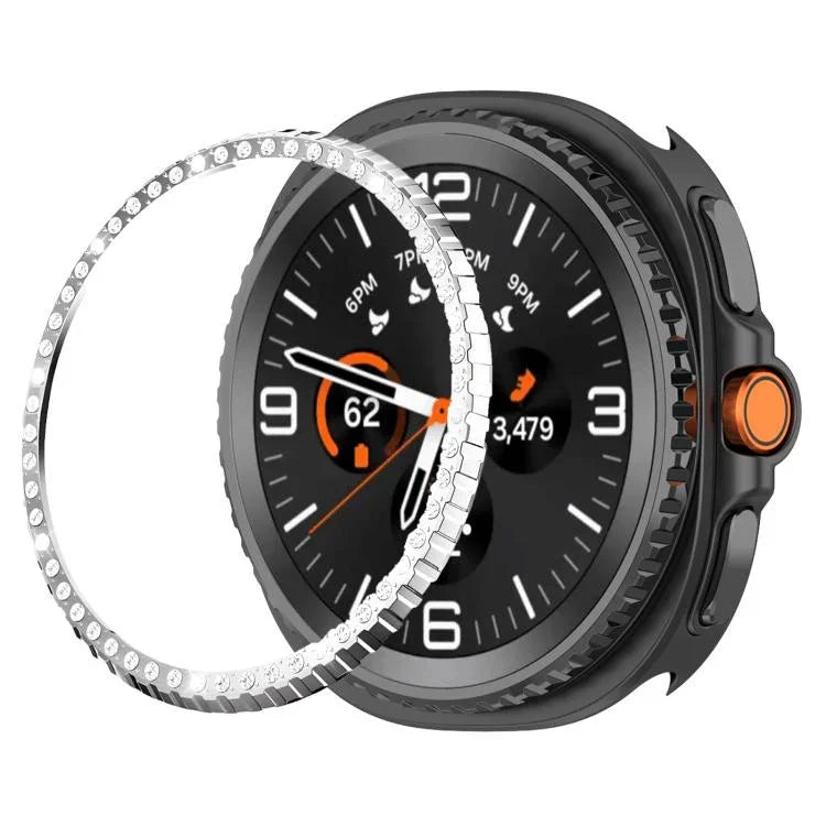 單排鑽石金屬錶保護圈，適用於 Samsung Galaxy Watch8 Classic 46mm