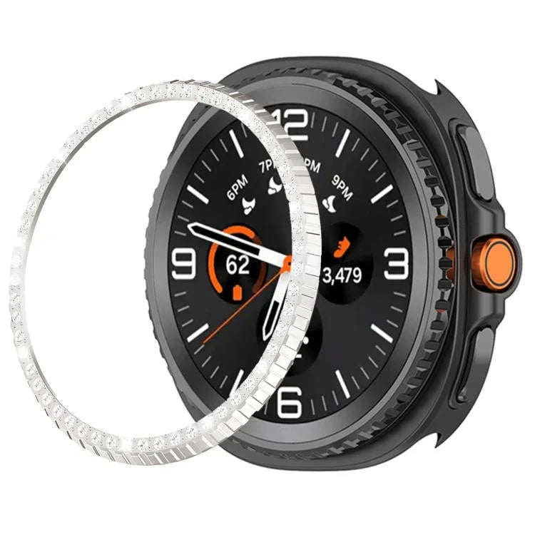單排鑽石金屬錶保護圈，適用於 Samsung Galaxy Watch8 Classic 46mm