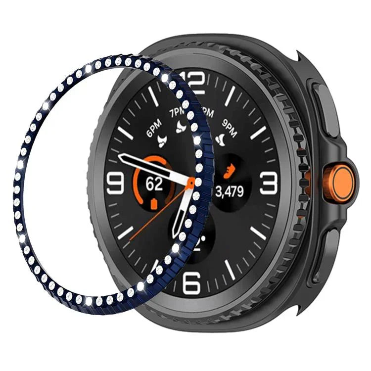 單排鑽石金屬錶保護圈，適用於 Samsung Galaxy Watch8 Classic 46mm