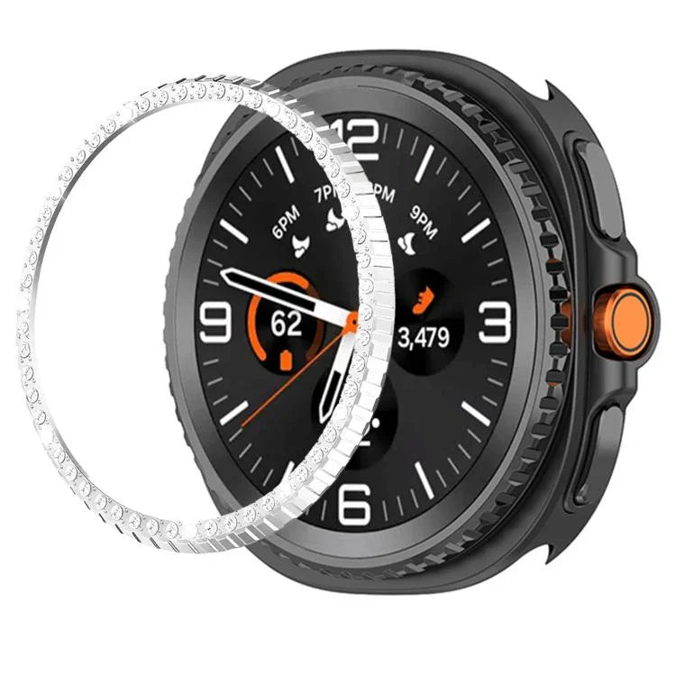 單排鑽石金屬錶保護圈，適用於 Samsung Galaxy Watch8 Classic 46mm