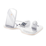 T60 Wireless Charging Station Phone Watch Earbuds Magnetic Desktop Charger with Time Display, T60