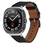 銀扣納帕真皮錶帶，適用於 Samsung Galaxy Watch Ultra 47mm / Ultra 2025