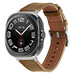銀扣納帕真皮錶帶，適用於 Samsung Galaxy Watch Ultra 47mm / Ultra 2025