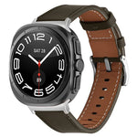 銀扣納帕真皮錶帶，適用於 Samsung Galaxy Watch Ultra 47mm / Ultra 2025