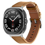 銀扣納帕真皮錶帶，適用於 Samsung Galaxy Watch Ultra 47mm / Ultra 2025