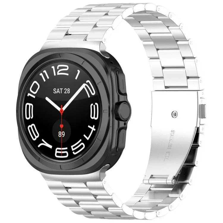 三珠不鏽鋼錶帶附拆卸工具，適用於 Samsung Galaxy Watch Ultra 47mm / Ultra 2025，Samsung Galaxy Watch8 / Watch8 Classic