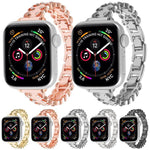 蕾絲邊鑽石合金金屬錶帶，適用於 Apple Watch 46mm / 49mm / 45mm / 44mm，適用於 Apple Watch 42mm / 41mm / 40mm / 38mm