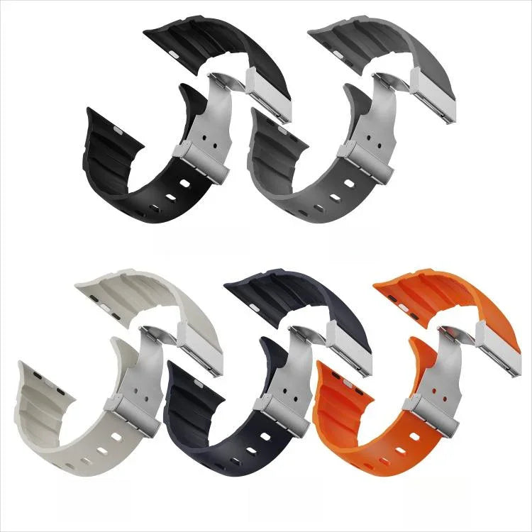 磁吸扣矽膠錶帶，適用於 Apple Watch 46mm / 49mm / 45mm / 44mm