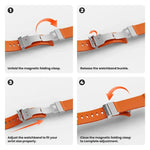 磁吸扣矽膠錶帶，適用於 Apple Watch 46mm / 49mm / 45mm / 44mm