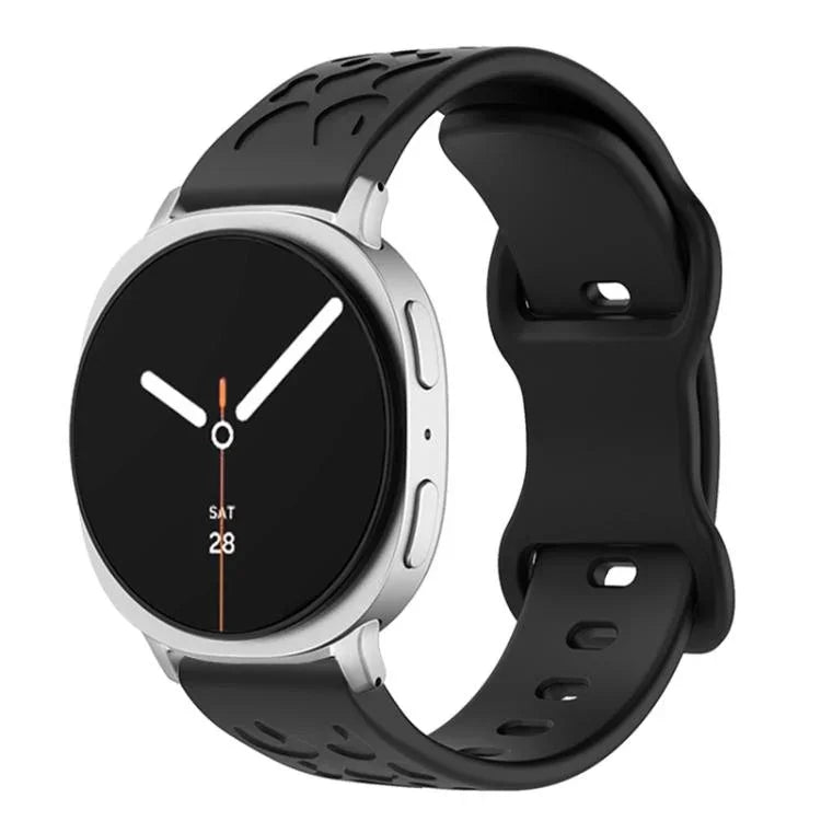 凹面豹紋蝴蝶扣矽膠錶帶，適用於 Samsung Galaxy Watch8 / Watch8 Classic
