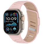 斜扣透氣雙色矽膠錶帶，適用於 Apple Watch 46mm / 49mm / 45mm / 44mm