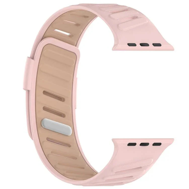斜扣透氣雙色矽膠錶帶，適用於 Apple Watch 46mm / 49mm / 45mm / 44mm