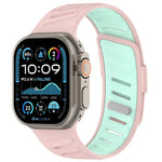 斜扣透氣雙色矽膠錶帶，適用於 Apple Watch 46mm / 49mm / 45mm / 44mm