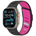 斜扣透氣雙色矽膠錶帶，適用於 Apple Watch 46mm / 49mm / 45mm / 44mm