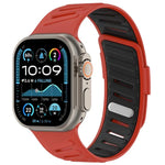斜扣透氣雙色矽膠錶帶，適用於 Apple Watch 46mm / 49mm / 45mm / 44mm