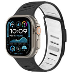 斜扣透氣雙色矽膠錶帶，適用於 Apple Watch 46mm / 49mm / 45mm / 44mm