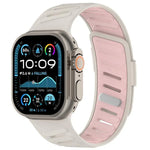 斜扣透氣雙色矽膠錶帶，適用於 Apple Watch 46mm / 49mm / 45mm / 44mm