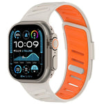 斜扣透氣雙色矽膠錶帶，適用於 Apple Watch 46mm / 49mm / 45mm / 44mm